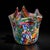Mid-Century Modern Vintage Italian Murano Style Venetian Blown Art Glass Millefiori Handkerchief Vase For Sale - Image 3 of 4