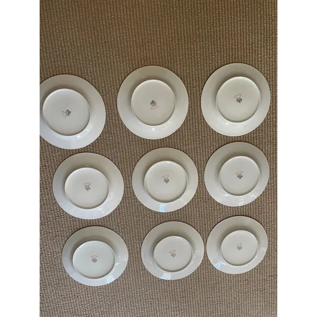 1930s George Jones Crescent White and Gold Porcelain Plates For Sale - Image 12 of 12