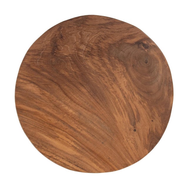 2020s Organic Teak Fragment Drum Side Table For Sale - Image 5 of 6