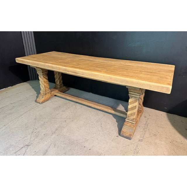 French Oak Farmhouse Dining Table, 1920s For Sale - Image 15 of 15