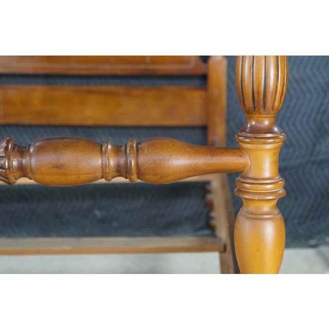 Vintage Federal Sheraton Revival 4 Post Matchbook Walnut Full Size Bed Frame For Sale - Image 9 of 18