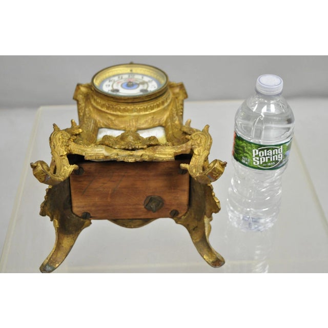 Early 20th Century S. Marti Medaille De Bronze Gold French Victorian Porcelain Figural Shelf Clock For Sale - Image 12 of 12