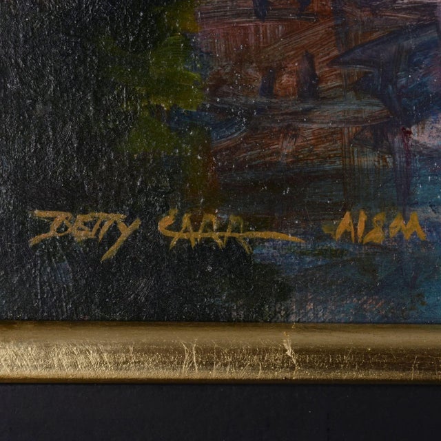 Betty Carr "Italian Retreat" Oil Painting on Board For Sale - Image 4 of 6