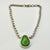 Lime 1980s Vintage Southwestern Navajo Americana Carico Lake Sterling & Green Turquoise Pendant Necklace For Sale - Image 8 of 14