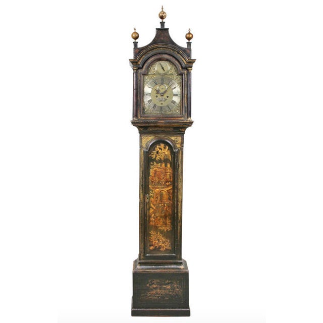 George III Green Japanned Tall Case Clock For Sale - Image 11 of 11