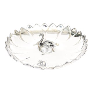 Vintage Reed and Barton Silver-Plate Swan Bowl, Dish or Serving Piece, 1960's For Sale