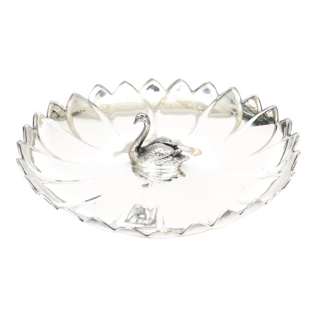 Vintage Reed and Barton Silver-Plate Swan Bowl, Dish or Serving Piece, 1960's For Sale