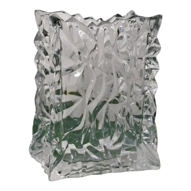 Vintage Rosenthal Studio-Line Crystal Crinkle Paper Bag Vase, Germany For Sale