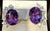 22 Ct Natural Amethyst & 3.60 Ct Pear shape Diamond Stud Earrings, 14KWG, A Pair For Sale - Image 15 of 18