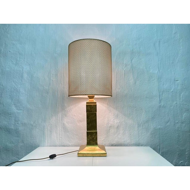Mid-Century Modern Hollywood Regency Floor or Table Lamp with Gold-Plated Ceramic Base, 1960s-1970s For Sale - Image 3 of 16