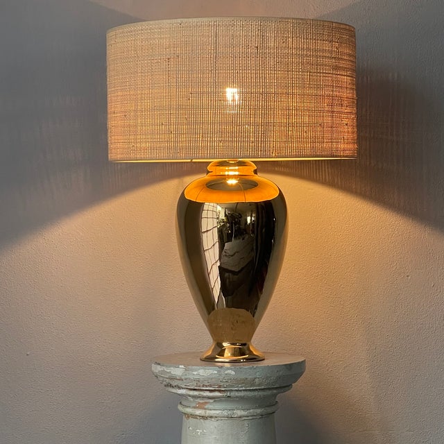 Gold Golden Table Lamp For Sale - Image 8 of 12