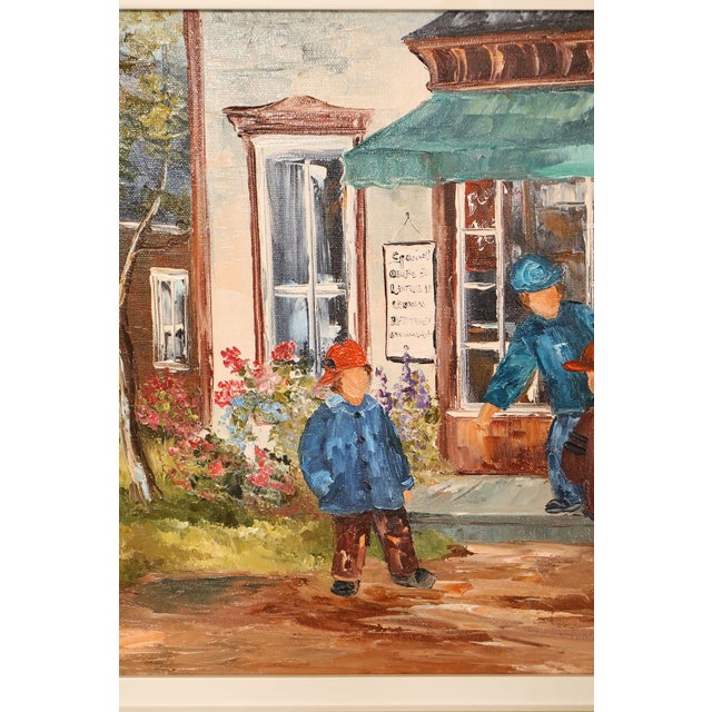 Aline Brochu Oil Painting, 'Rendez-Vous à L'Epicerie' For Sale - Image 11 of 18
