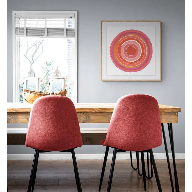 Mid-Century Modern "Circles in Red" Contemporary Geometric Fine Art Print by Melinda Cox 20" X 20" For Sale - Image 3 of 5