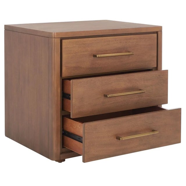Wood Rosey 3 Drawer Wood Nightstand - Brown For Sale - Image 7 of 11