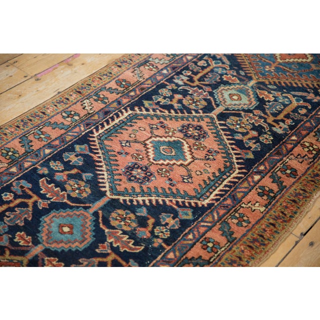 Ink Blue Vintage Heriz Rug Runner - 2'11" X 9' For Sale - Image 8 of 11