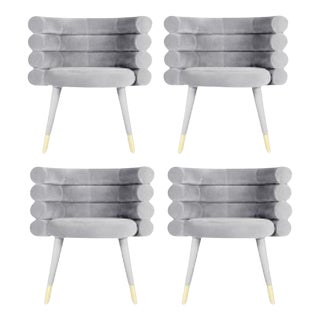 Grey Marshmallow Dining Chairs by Royal Stranger, Set of 4 For Sale