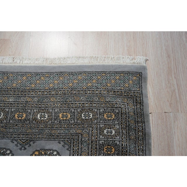 2020s 4x6 Rustic Nina Gray Floral Traditional Hand Knotted Wool Carpet Rug For Sale - Image 5 of 6