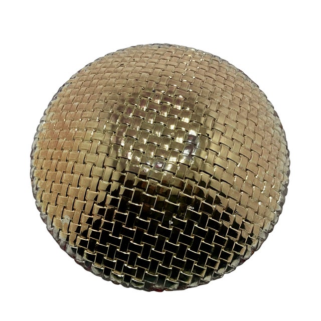 Glass Red & Gold Mosaic Glass Centerpiece Decorative Bowl For Sale - Image 7 of 7