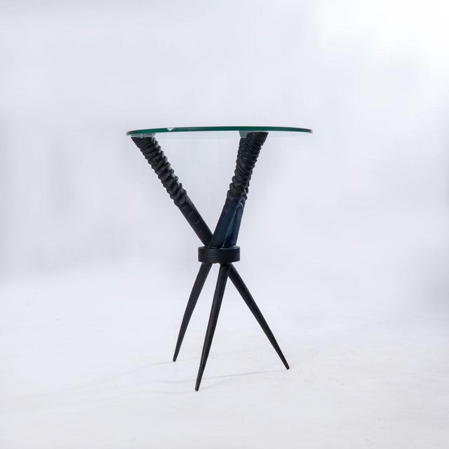 Late 20th Century Faux Antler Table With Glass Top For Sale - Image 4 of 7