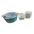 Vintage Pyrex Turquoise "Amish Butterprint" Cinderella Nesting Bowls & Fridgies - 7 pcs For Sale