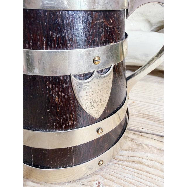 Late 19th Century 1888 English Oak & Brass Trophy Cup For Sale - Image 5 of 8