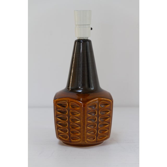 1960s Danish Modern Brown Ceramic Table Lamp by Søholm, 1960s For Sale - Image 5 of 16