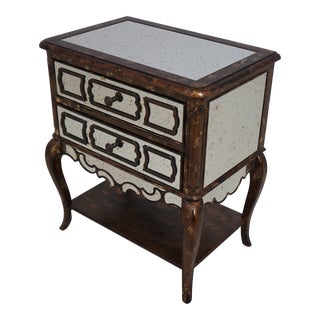 Hooker Hollywood Regency 2 Drawer Mirrored End Table For Sale