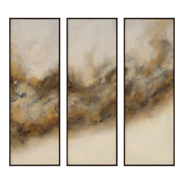 Smoke Break Hand Painted Modern Art Set/3 For Sale