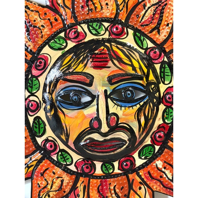 Peter Keil Large Peter Keil Sunburst Wall Sculpture in Painted Metal, Signed, 36" Diameter For Sale - Image 4 of 18