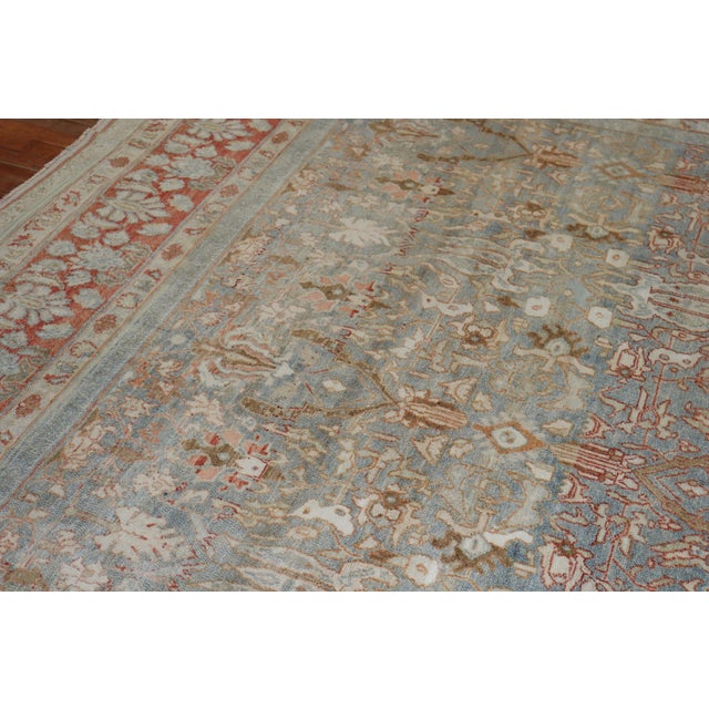 Early 20th Century Zabihi Collection Decorative Oversize Gray Blue Persian Bibikabad Rug - 10'7" x 17'1" For Sale - Image 11 of 12