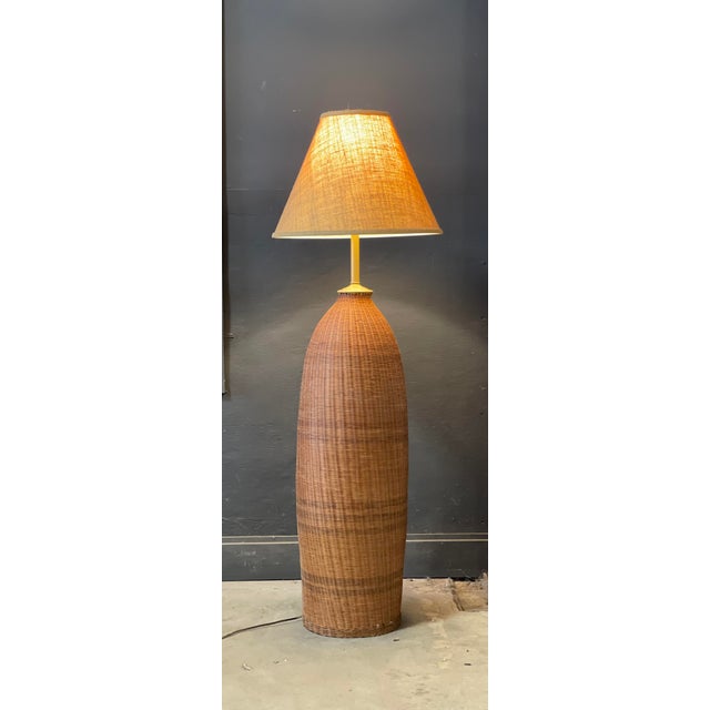 Vintage Wicker Floor Lamp Chairish