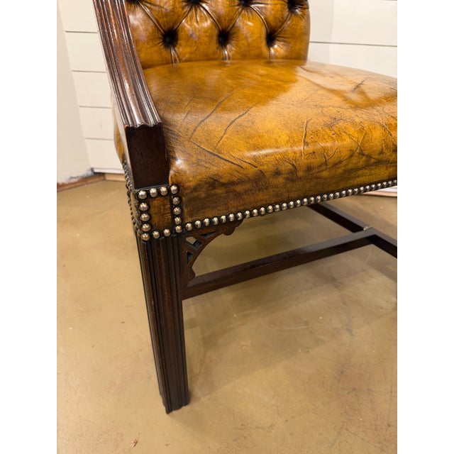 English Vintage English Leather Chair For Sale - Image 3 of 11