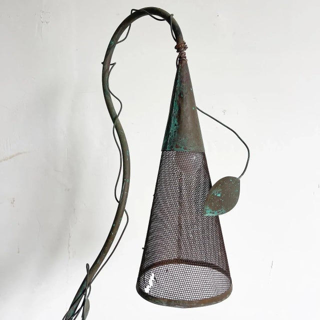 Iron Sculpted Vine and Cone Floor Lamp For Sale - Image 4 of 11