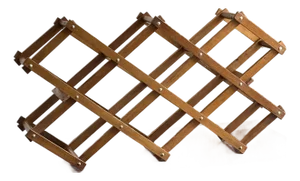 Mid-Century Modern Accordion-Style Wood Wine Rack