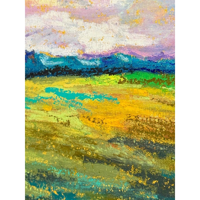Vibrant and stunning original river landscape painting done in oil pastels. The artist, Rita Hendricks, used beautiful...