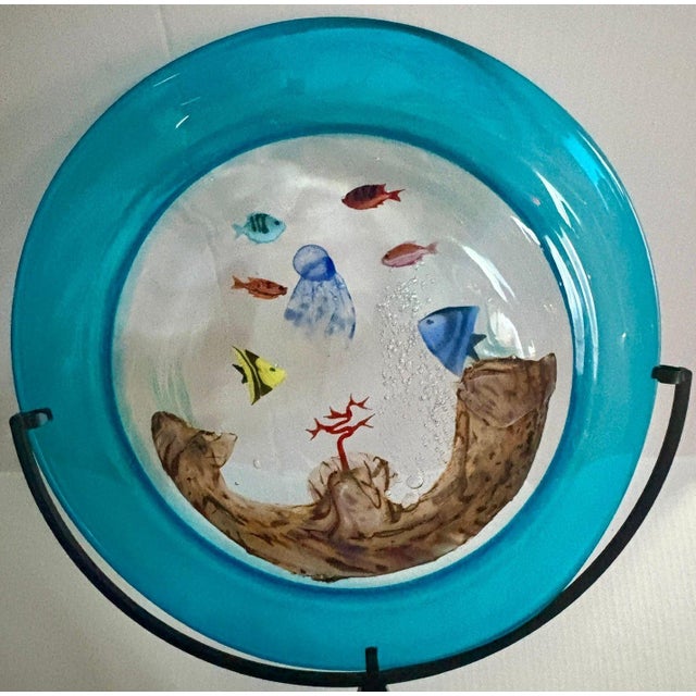 Contemporary Aquarium Disc From Murano, Italy For Sale - Image 3 of 6