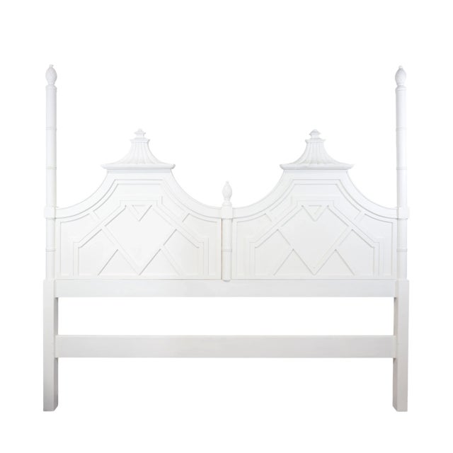 Thomasville Pagoda Headboard, Kingsize Double Pagoda Headboard. For Sale - Image 11 of 11