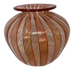 Vintage Filligrana Murano Glass Vase