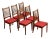 1960s Set of Six Danish Modern Dining Chairs in Teak & Red For Sale