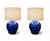 Ceramic Pair of Cobalt Glazed Ceramic Table Lamps For Sale - Image 7 of 12