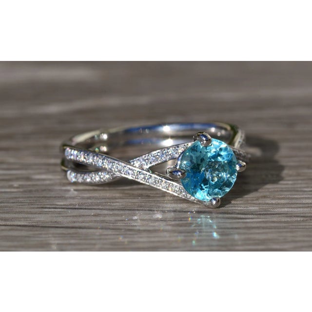 The El Cajon: Pariaba Engagement Ring in Platinum For Sale In Philadelphia - Image 6 of 9