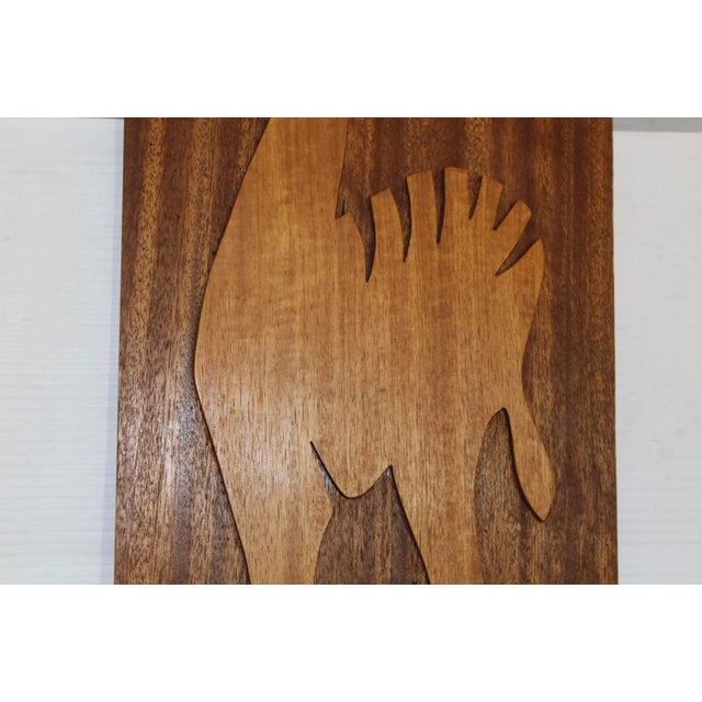 Mid 20th Century Pair of Wood Carved Wall Art For Sale - Image 4 of 9
