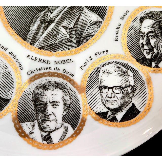 Piero Fornasetti Nobel Prize Porcelain Plate, 1974 For Sale In Philadelphia - Image 6 of 8