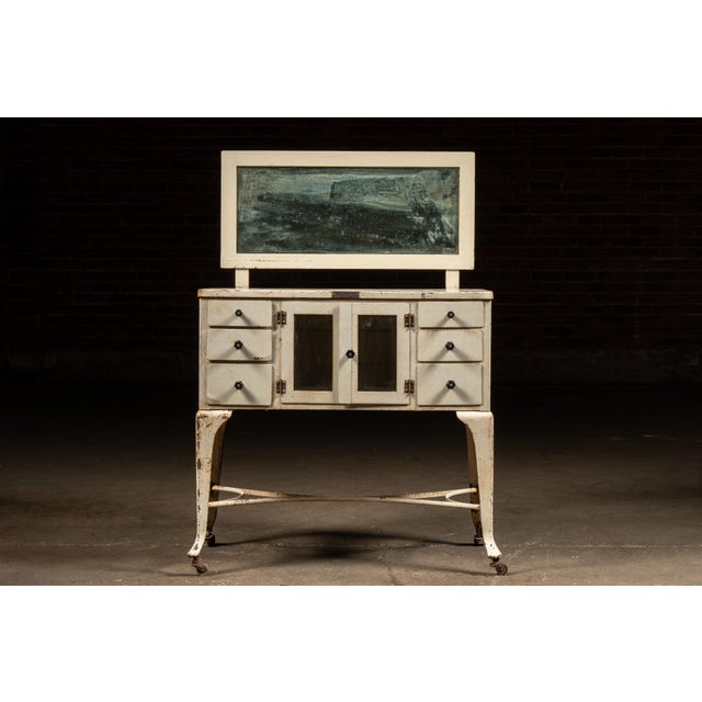 American Early 20th Century Medical Sideboard Cabinet With Mirror For Sale - Image 3 of 18