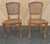 Antique Italian Louis XV Style Carved Fruit Wood Cane Side Chairs - a Pair For Sale - Image 10 of 10