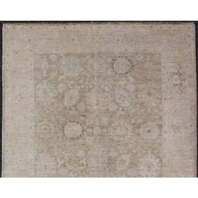 Traditional Modern Tabriz Rug by Keivan Woven Arts in Warm Taupe and Soft Cream 5'3 X 7'10 For Sale - Image 3 of 13