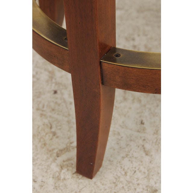 Set of 3 Stickley Cherry Leather Seat Counter Stools For Sale - Image 10 of 16