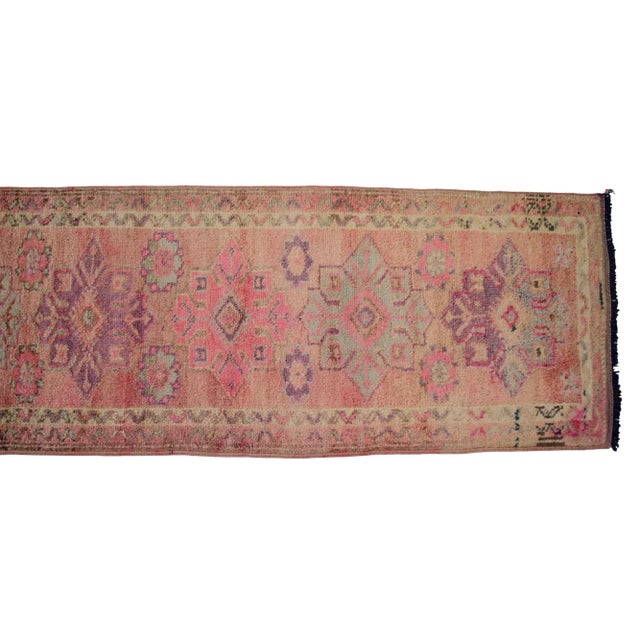 Hand-Made Turkish Runner Rug . Soft Colors Low PileTribal Herki - 2′10″ × 12′8″ For Sale - Image 11 of 12