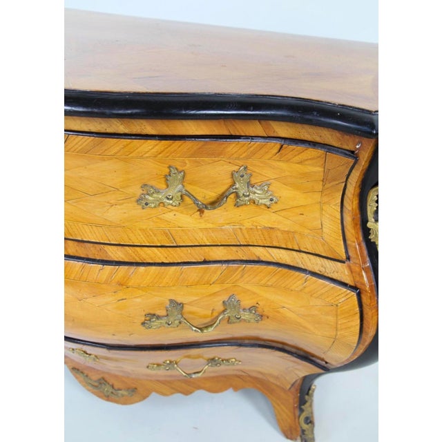 Late 19th Century Swedish French Rococo Parquetry Gilt Bronze Mounted Commode or Bombay Chest For Sale - Image 12 of 15