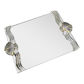 Silver Shell-Handle Mirror Tray For Sale
